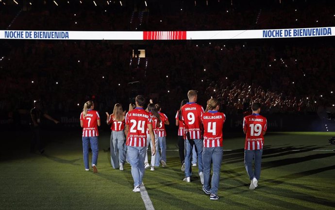 Los fichajes del Atlético de Madrid durante la 'Noche de Bienvenida' celebrada en el Cívitas Metropolitano