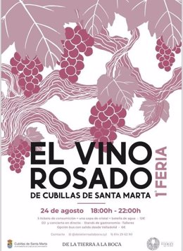 Cartel anunciador de la 'I Feria del Vino Rosado de Cubillas'