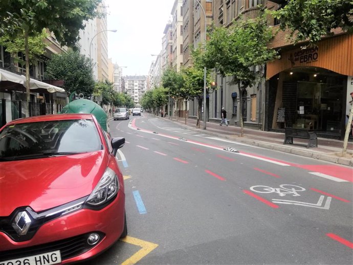 Archivo - Avenida de Portugal en Logroño, antes de la eliminación de carril bici