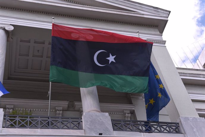 Archivo - Imagen de archivo de una bandera de Libia