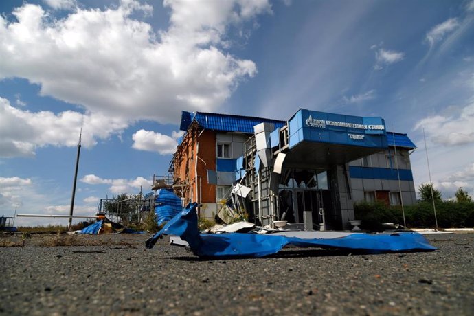 Imagen de Sudzha, en la región rusa de Kursk, tras los enfrentamientos entre las tropas de Rusia y Ucrania.