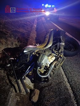 Herido un motorista tras chocar con un rebaño de ovejas en Navascués.