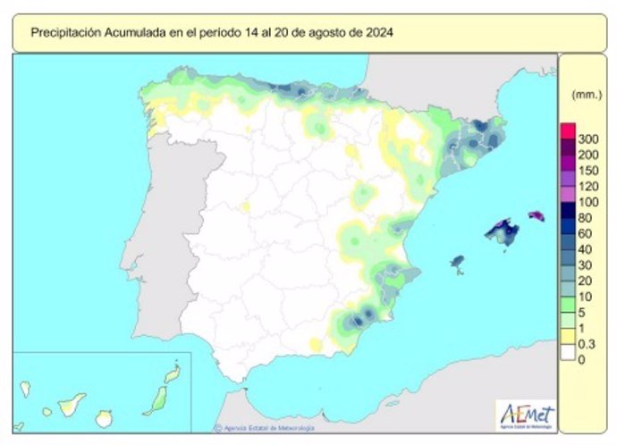 Las lluvias acumuladas desde octubre están un 3% por encima de su valor normal y en Menorca se superaron los 200 l/m2.