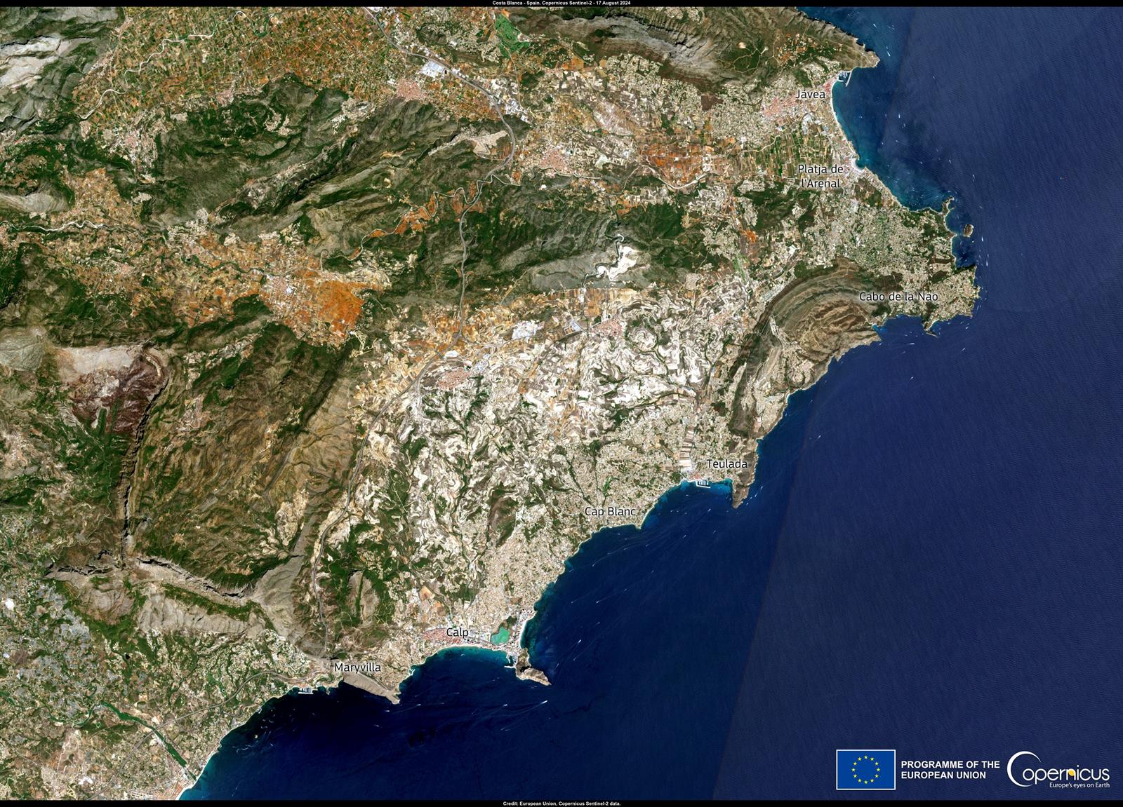 Imagen del Sentinel-2 de Copernicus.