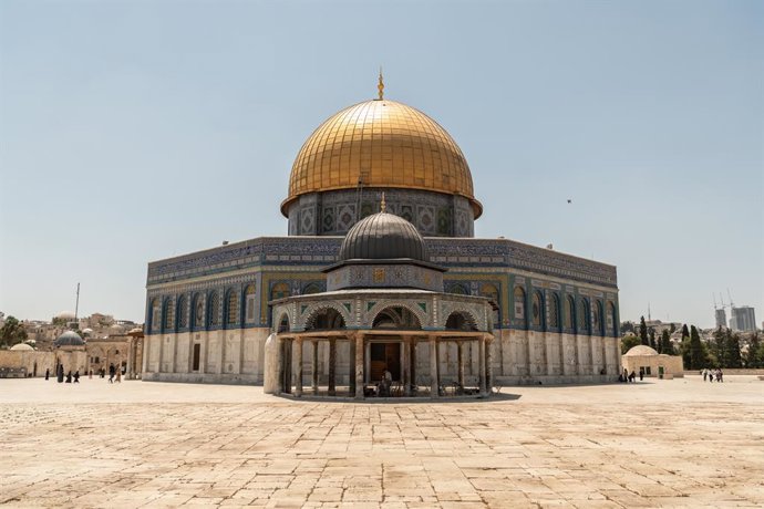 July 24, 2024, Jerusalem, Israel: General view of the Dome of the Rock. The Al Aqsa Mosque compound, also known as Haram al Sharif or Jerusalem holy esplanade or Temple Mont, is a holy place in Christianity, Judaism and Islam. The compound is composed b