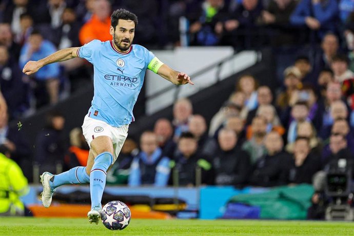 Archivo - Ilkay Gundogan (8) of Manchester City during the UEFA Champions League, Semi-finals, 2nd leg football match between Manchester City and Real Madrid on 17 May 2023 at the Etihad Stadium in Manchester, England - Photo Nigel Keene / ProSportsImages