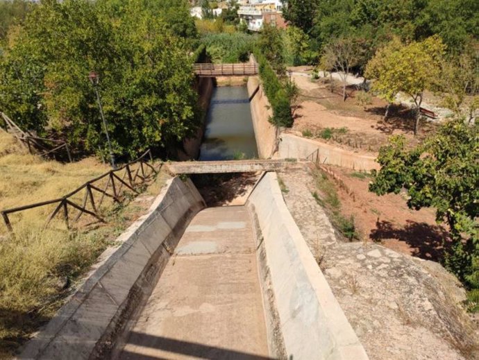 Canal de Valparaíso, que, junto al de San Clemente, forma las defensas perimetrales para evitar inundaciones en Beas de Segura.