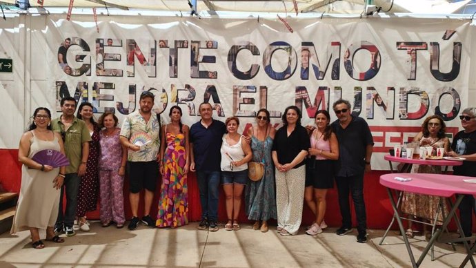 La secretaria general de Podemos Andalucía, Martina Velarde, en una visita a la Feria de Málaga.