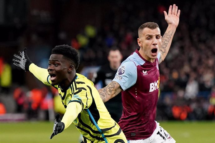 Archivo - Imagen del Aston Villa-Arsenal de la Premier League 23-24