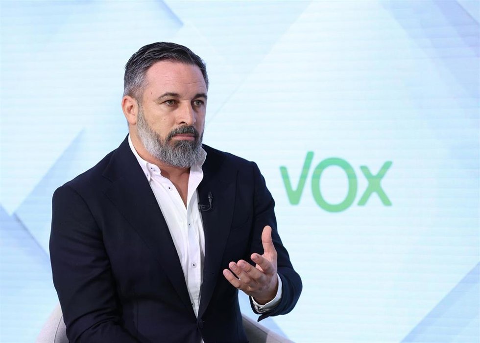El líder de VOX, Santiago Abascal, durante una entrevista para Europa Press, en la sede de Vox, a 1 de agosto de 2024, en Madrid (España). Santiago Abascal es, desde septiembre de 2014, líder del partido político Vox y desde 2019, miembro del Congreso d