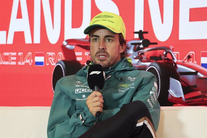 Archivo - ALONSO Fernando (spa), Aston Martin F1 Team AMR23, portrait press conference during the 2023 Formula 1 Heineken Dutch Grand Prix, 13th round of the 2023 Formula One World Championship from August 25 to 28, 2023 on the Zandvoort Circuit, in Zandv