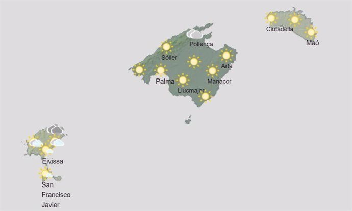 El tiempo para hoy, domingo 25 de agosto, en Baleares.