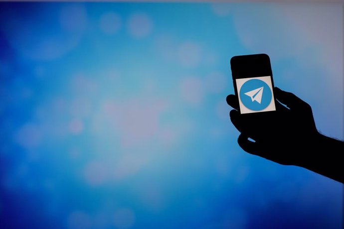 February 5, 2021: Gaziantep, Turkey. The white paper plane on blue background logo of the messaging app Telegram. Telegram is a messaging platform that works over the internet, and claims to be the most secure messaging app. Since it was launched in 2013 