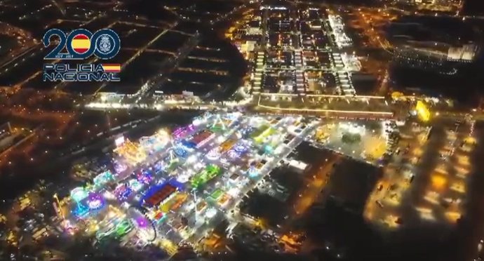 Imagen aérea de la Feria de Málaga 2024 captada por la Policía Nacional