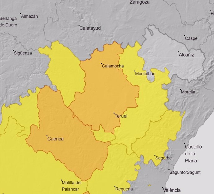 Mapa de avisos para este domingo