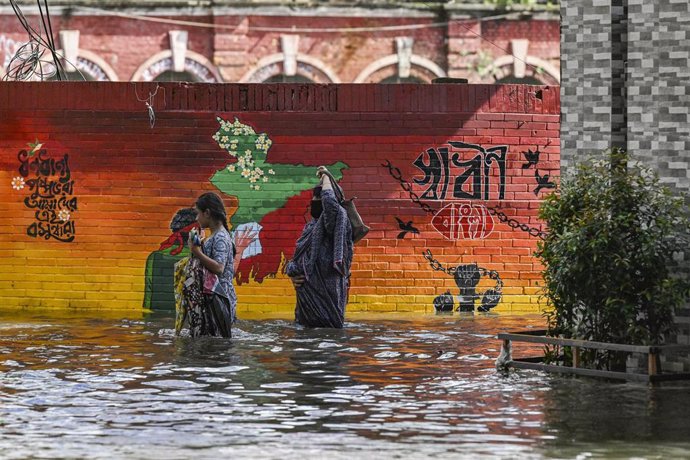 Imagen de archivo de inundaciones en Dacá, capital de Bangladesh, en agosto de 2024 