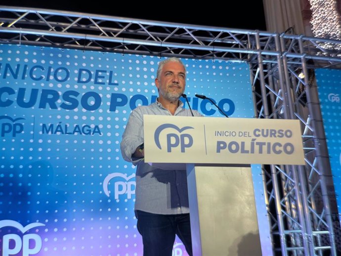 El vicesecretario de Política Autonómica y Municipal y Análisis Electoral del PP, Elías Bendodo, en un acto en Alhaurín el Grande (Málaga)