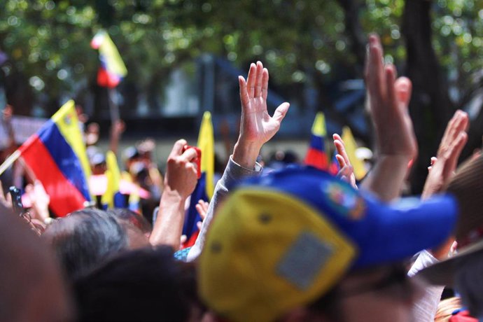 Imagen de archivo de una manifestación a favor de la oposición de Venezuela