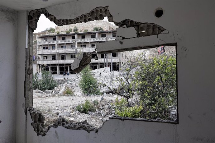 Imagen de archivo de un edificio destruido por un bombardeo israelí en Líbano