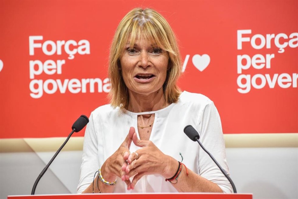 La viceprimera secretaria del PSC, Llusa Moret, en una rueda de prensa