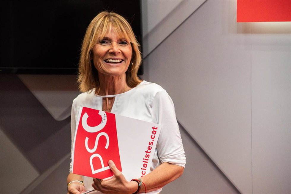 La viceprimera secretaria del PSC, Llusa Moret, durante una rueda de prensa del PSC tras la reunión de la ejecutiva del partido, a 26 de agosto de 2024