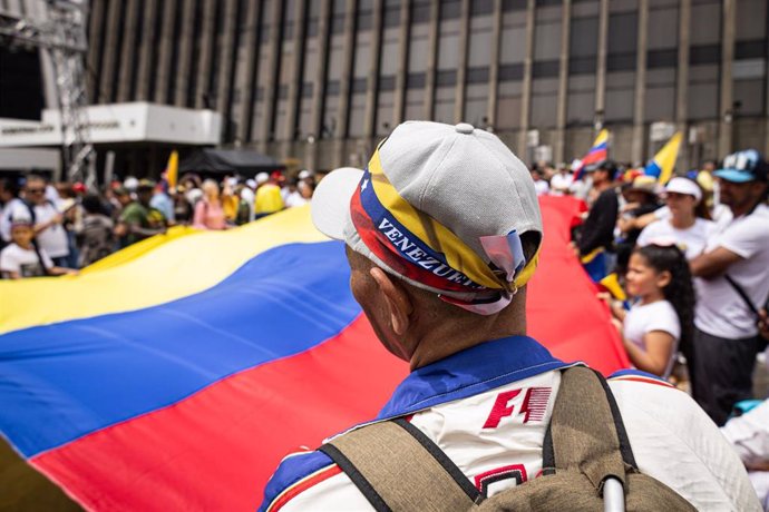 Concentración de apoyo a la oposición venezolana en Medellín, Colombia