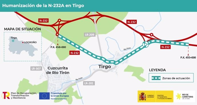 Transportes cede a Ayuntamiento de Tirgo un tramo de la N-232A tras invertir más de un millón de euros en su integración urbana