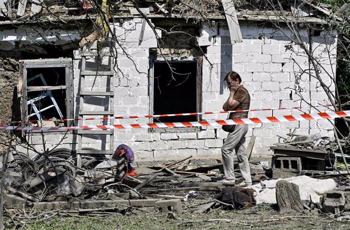 Una vivienda destruida por un ataque ruso en Zaporiyia, Ucrania