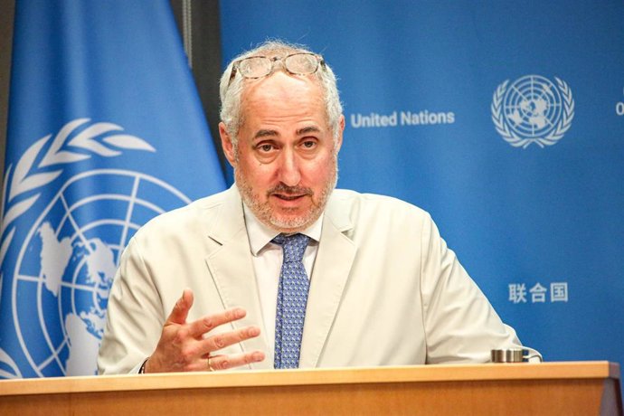 Archivo - Imagen de archivo del portavoz de la Secretaría General de la ONU, Stéphane Dujarric