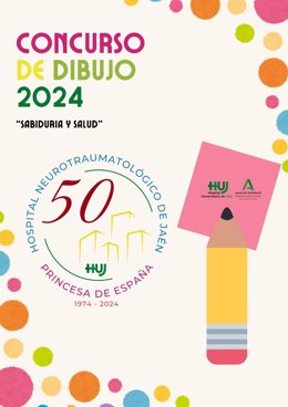 Cartel del concurso de dibujo con motivo del 50 aniversario del Hospital Neurotraumatológico.