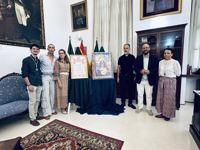 El alcalde de El Puerto (Cádiz), Germán Beardo, en la presentación del cartel anunciador de la festividad de su patrona Nuestra Señora de los Milagros.