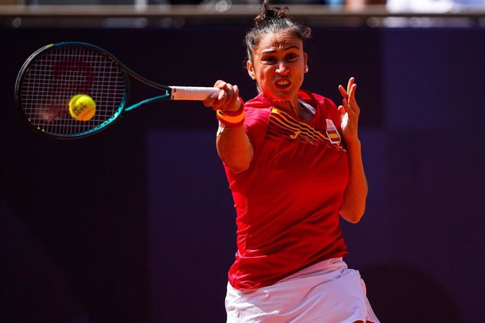 Sara Sorribes, durante un partido.