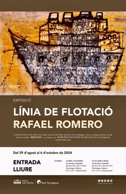 Cartel promocional de la exposicino 'Línia de flotació', del pintor Rafael Romero, que se inaugurará en el Port de Tarragona este jueves