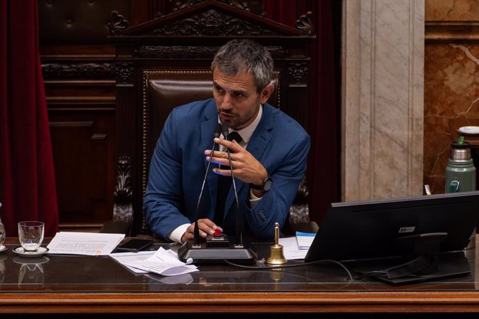 Archivo - El presidente de la Cámara de Diputados de la Nación Argentina, Martín Menem, durante un debate de la Ley de Bases en la Cámara de Diputados, a 27 de junio de 2024, en Buenos Aires (Argentina). 