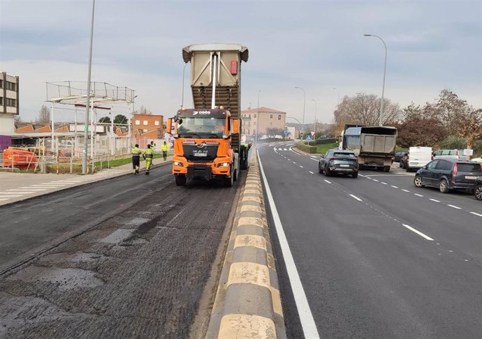 Trabajos de renovación de firmes.