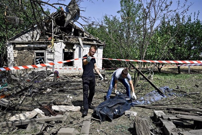 Una vivienda destruida por un ataque ruso en la región ucraniana de Zaporiyia