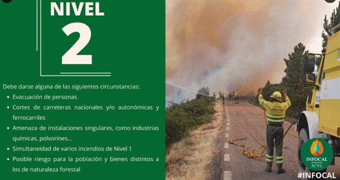 Nivel 2 en el incendio de Cabizuela (Ávila)