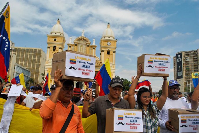 August 27, 2024, Maracaibo, Venezuela, Zulia: Maracaibo (VEN), 08/28/2024 Ãâ" ACT/ELECTION/VENEZUELA - After a month of the Presidential Elections in Venezuela, the Venezuelan opposition leader, Maria Corina Machado, once again called to the streets ag