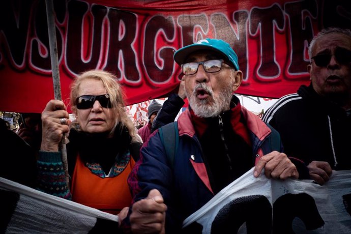 Manifestación de los jubilados en Argentina