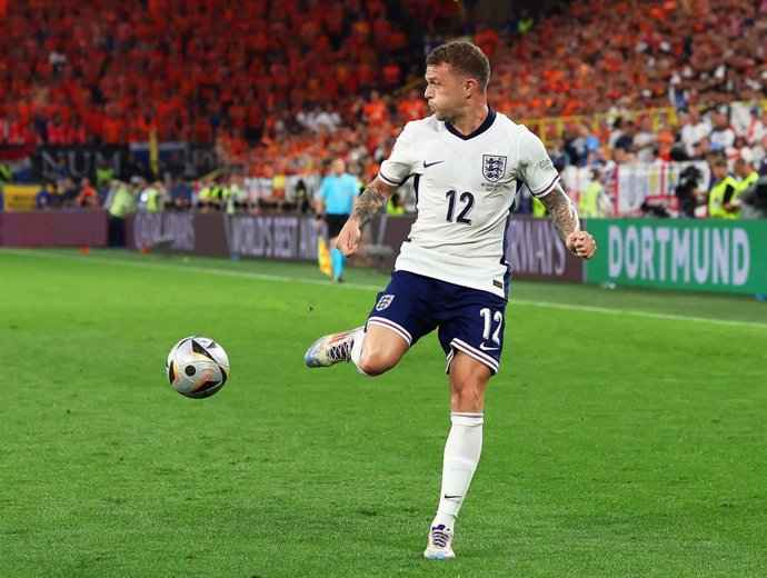 Archivo - El defensor inglés Kieran Trippier durante un partido de la Eurocopa 2024.