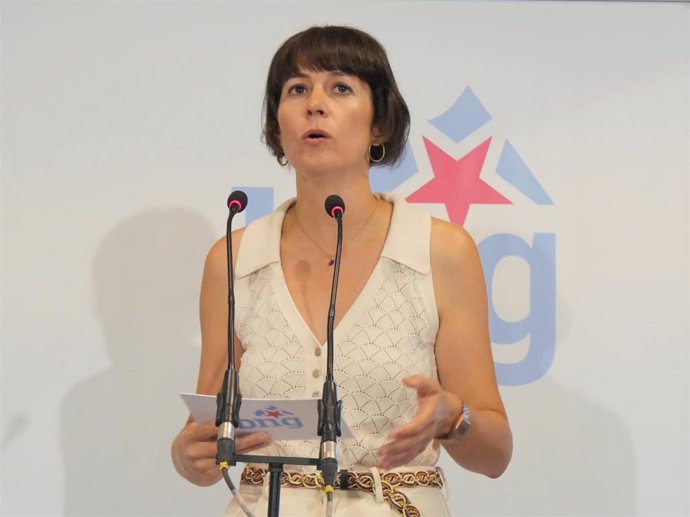 La portavoz nacional del BNG, Ana Pontón, en rueda de prensa