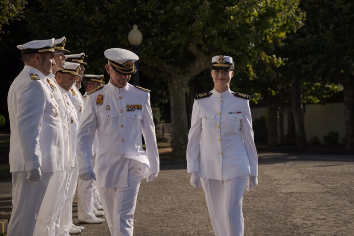 La princesa de Asturias, Leonor de Borbón y Ortiz, ingresa en la Escuela Naval de Marín (Pontevedra) como guardiamarina de primero. En Marín (Pontevedra), a 29 de agosto de 2024.