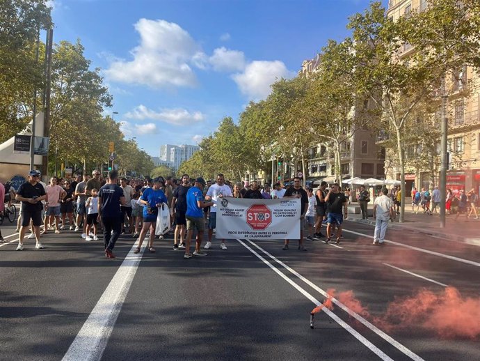 Unos 250 agentes de la Urbana se manifiestan en Barcelona por sus condiciones laborales