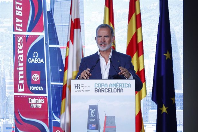 El Rey Felipe VI en el acto de bienvenida de la Copa América de Vela