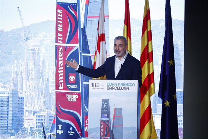 El alcalde de Barcelona, Jaume Collboni, en el acto institucional de bienvenida de la 37 Copa América