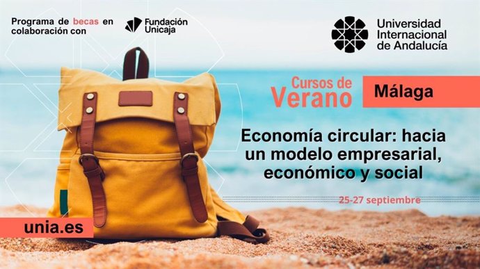 Cartel del curso de verano de la UNIA 'Economía circular: hacia un modelo empresarial, económico y social'