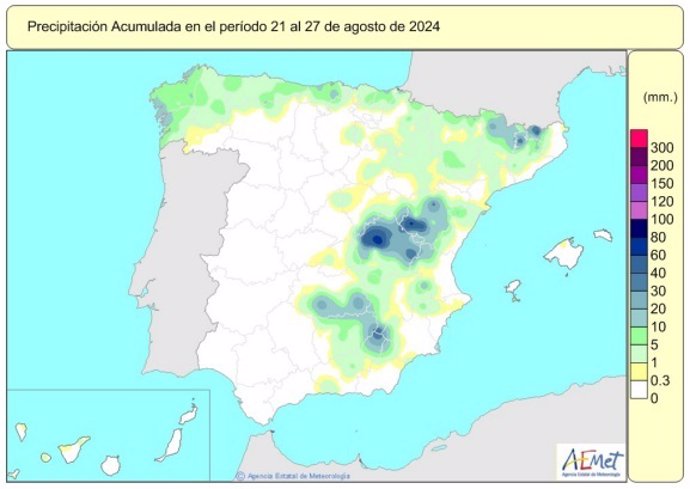 Las lluvias acumuladas desde octubre están un 2,5% por encima de su valor normal y Teruel superó esta semana 48,6 l/m2.