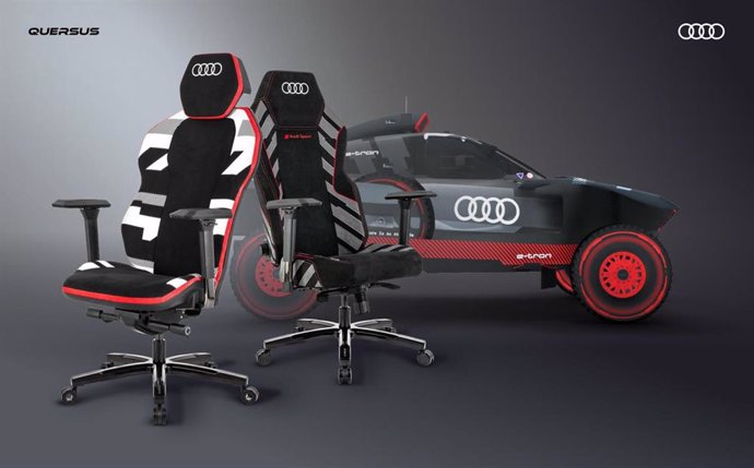 Quersus y Audi presentan su innovadora colaboración en 2024 con dos sillas ergonómicas inspiradas en el icónico diseño de competición de Audi. 