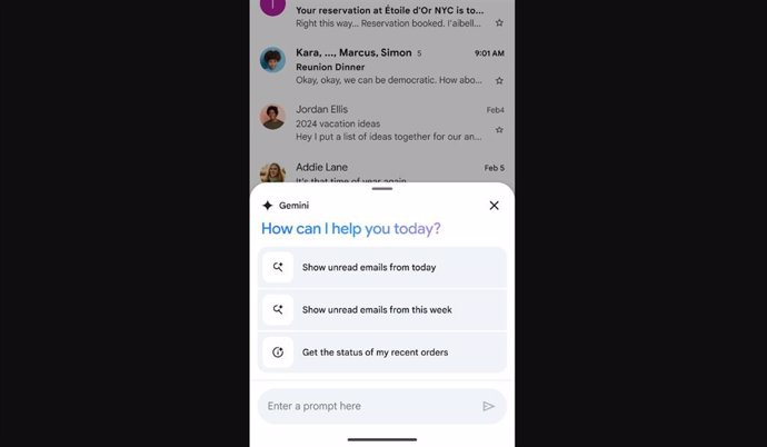 Las preguntas y respuestas con Gemini en Gmail para Android