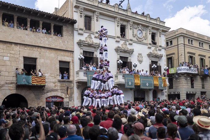 Diada castellera de Sant Fèlix este viernes en Vilafranca del Penedès (Barcelona).